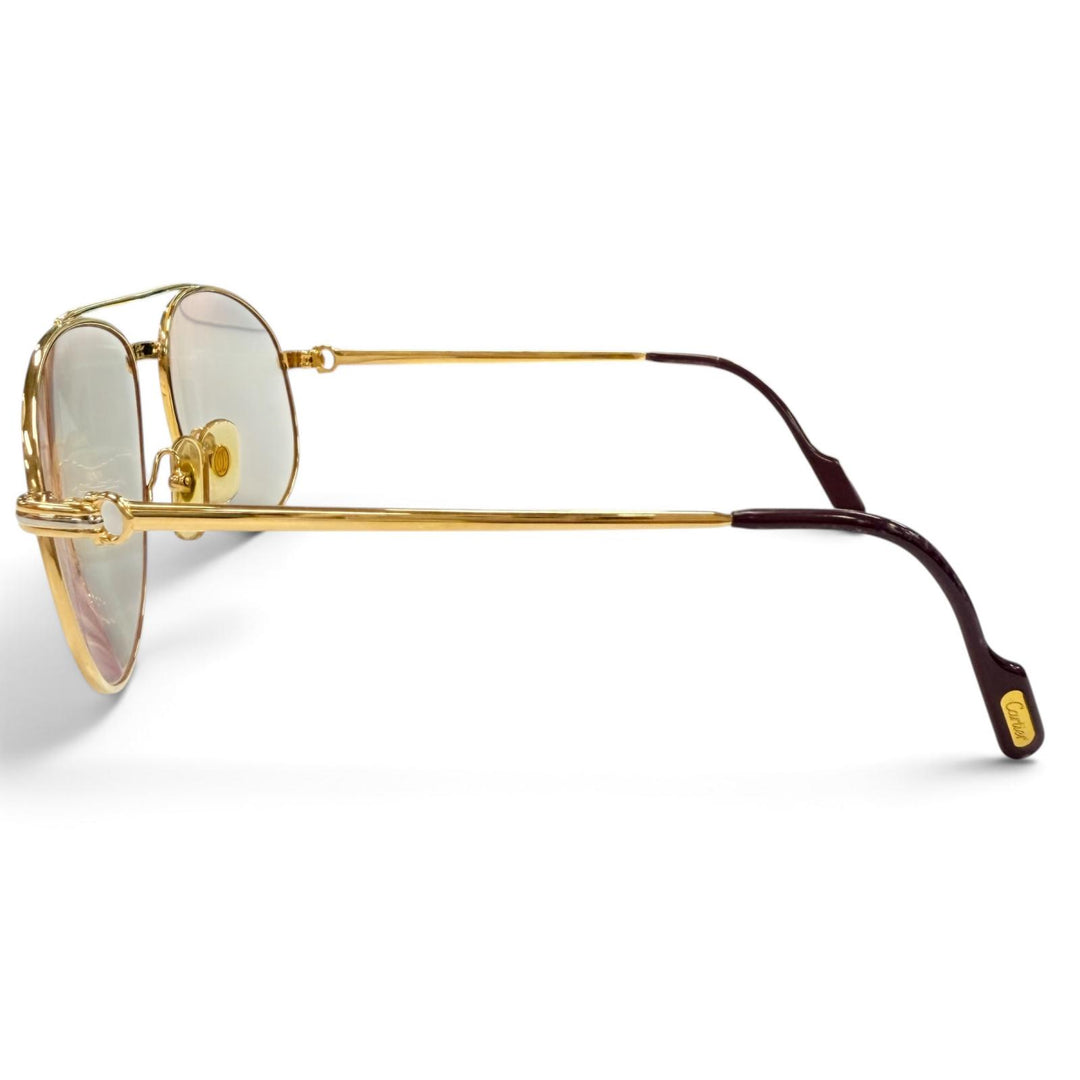 Very Good Cartier Glasses Trinity Two-Bridge Teardrop Bordeaux mens