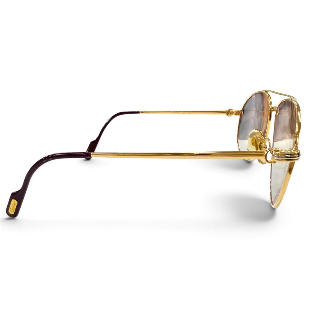 Very Good Cartier Glasses Trinity Two-Bridge Teardrop Bordeaux mens