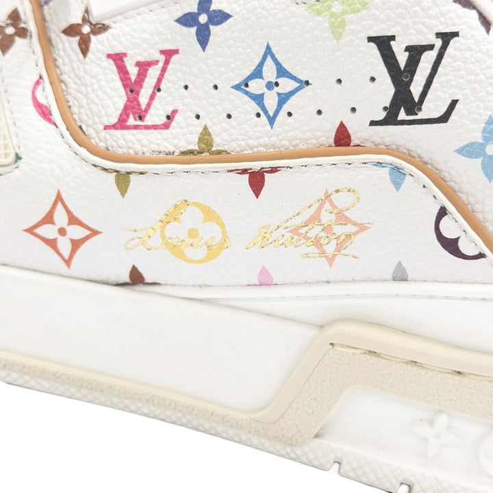 Great LOUIS VUITTON MURAKAMI sneakers LV sweatshirt white mens 6.5