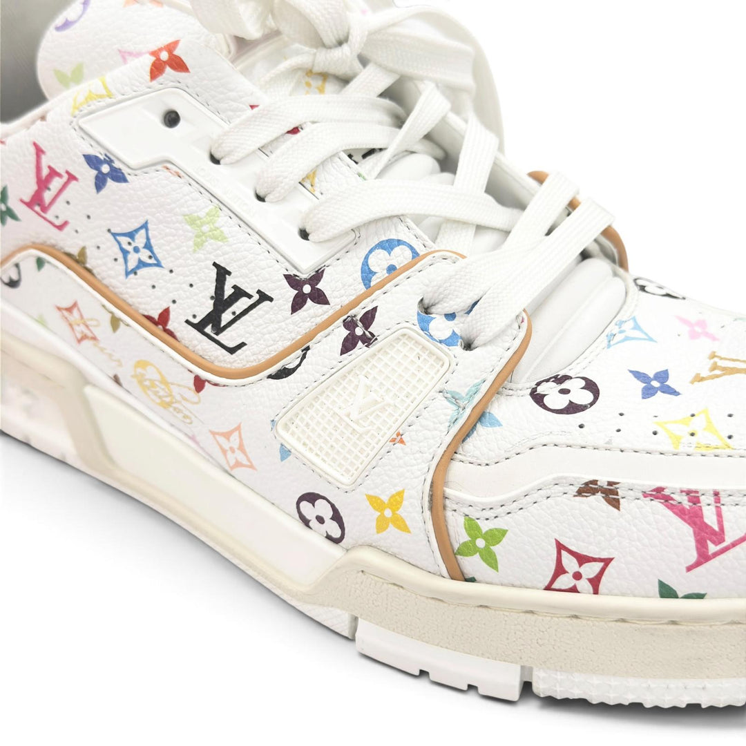 Great LOUIS VUITTON MURAKAMI sneakers LV sweatshirt white mens 6.5