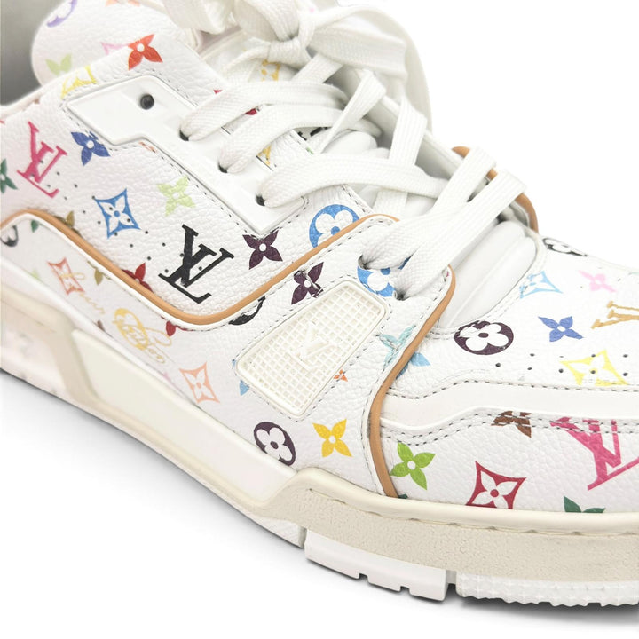 Great LOUIS VUITTON MURAKAMI sneakers LV sweatshirt white mens 6.5