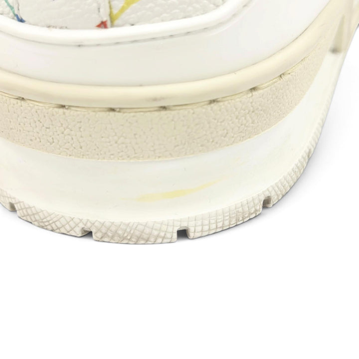 Great LOUIS VUITTON MURAKAMI sneakers LV sweatshirt white mens 6.5