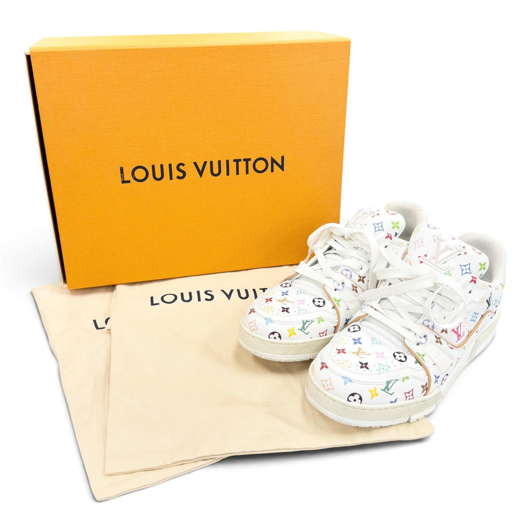 Great LOUIS VUITTON MURAKAMI sneakers LV sweatshirt white mens 6.5