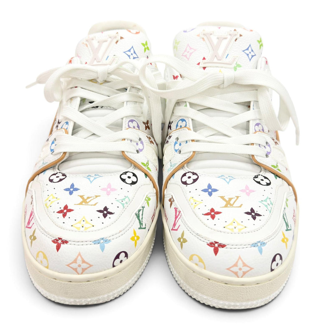 Great LOUIS VUITTON MURAKAMI sneakers LV sweatshirt white mens 6.5