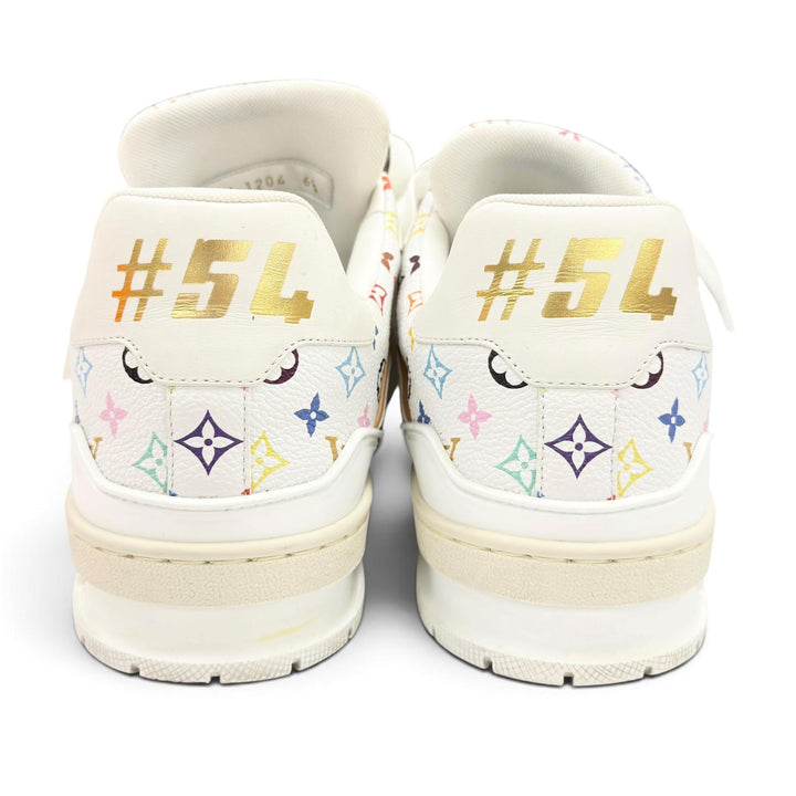 Great LOUIS VUITTON MURAKAMI sneakers LV sweatshirt white mens 6.5