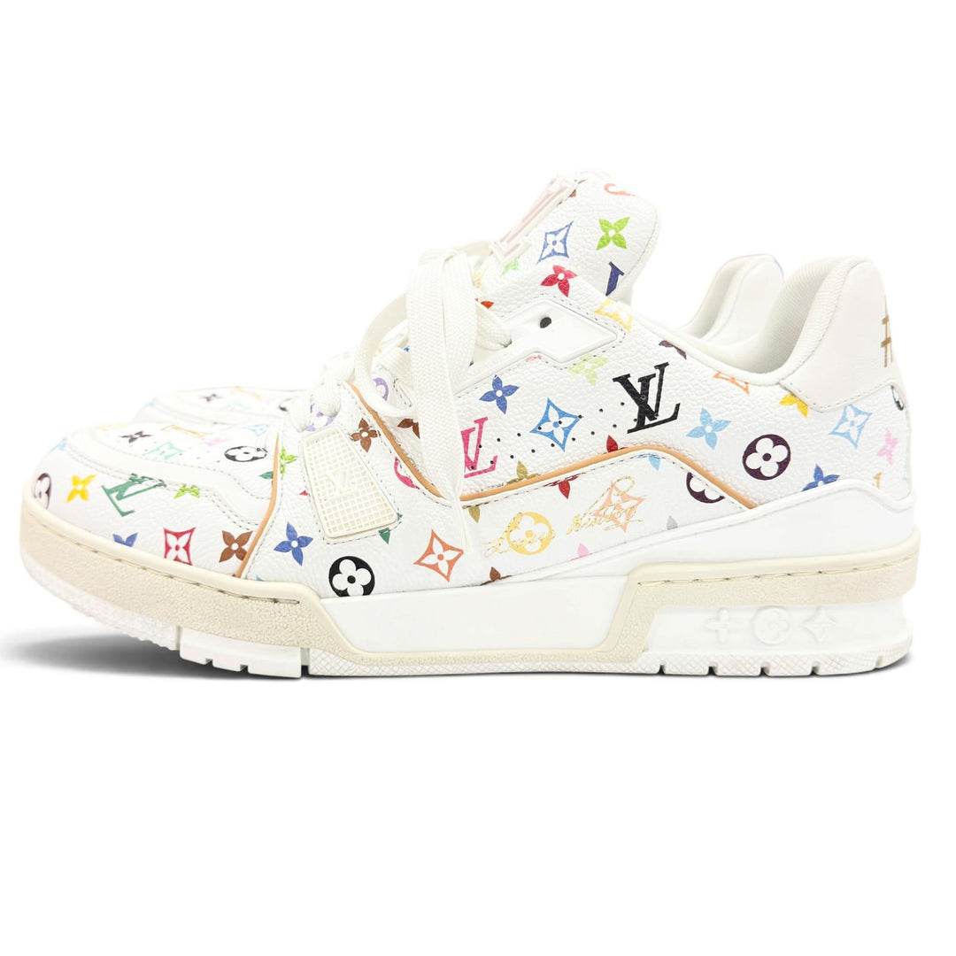 Great LOUIS VUITTON MURAKAMI sneakers LV sweatshirt white mens 6.5