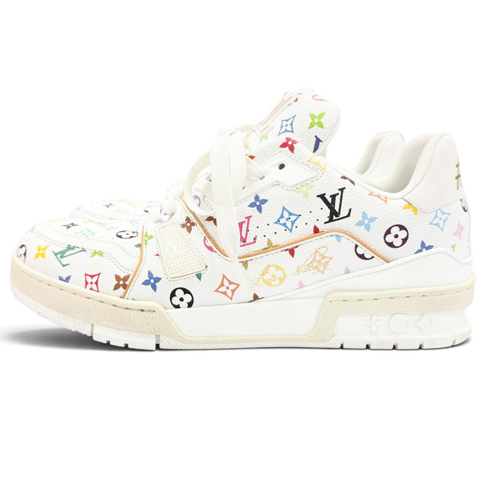 Great LOUIS VUITTON MURAKAMI sneakers LV sweatshirt white mens 6.5