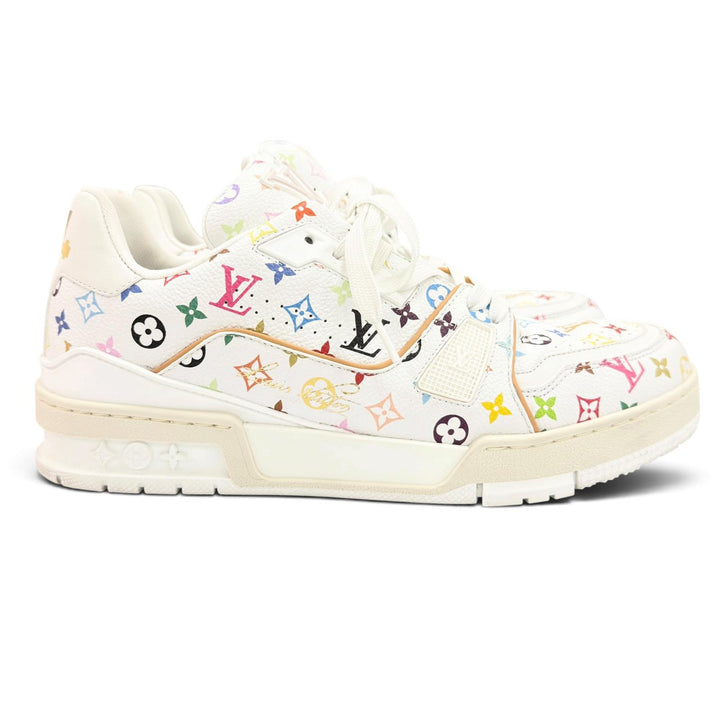 Great LOUIS VUITTON MURAKAMI sneakers LV sweatshirt white mens 6.5