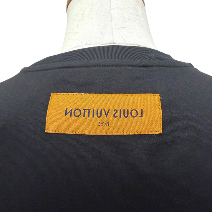 Pristine LOUIS VUITTON Short sleeve T-shirt black cotton mens