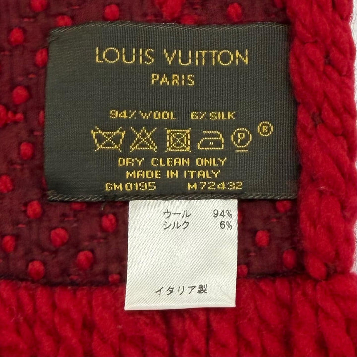 Great LOUIS VUITTON Scarf Escalp Logo Mania Monogram fringe wool Women M72432