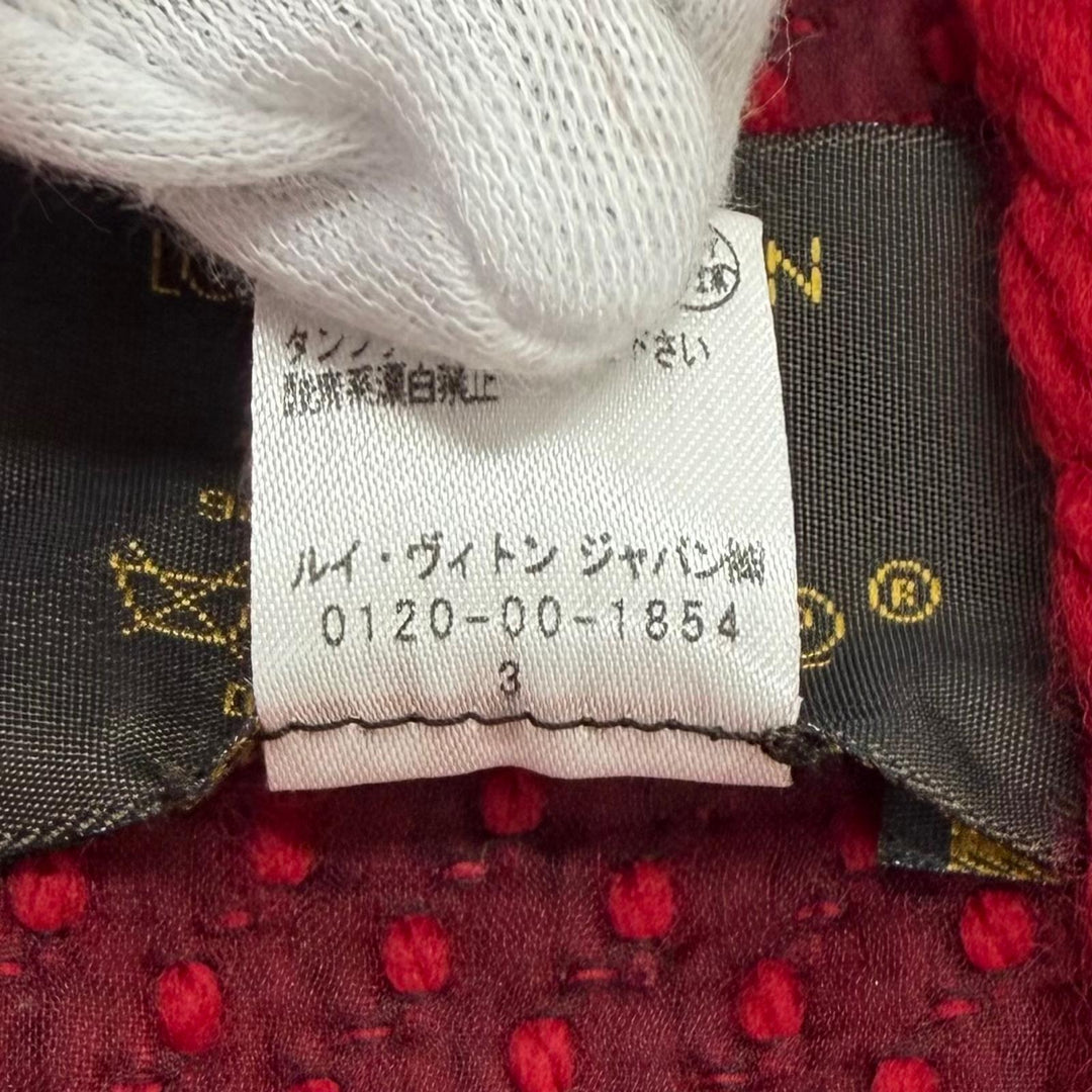 Great LOUIS VUITTON Scarf Escalp Logo Mania Monogram fringe wool Women M72432
