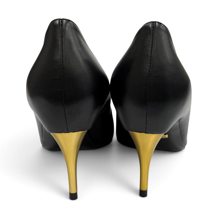 Pristine GUCCI pumps Pointed toe stiletto heel leather black leather 36 716687