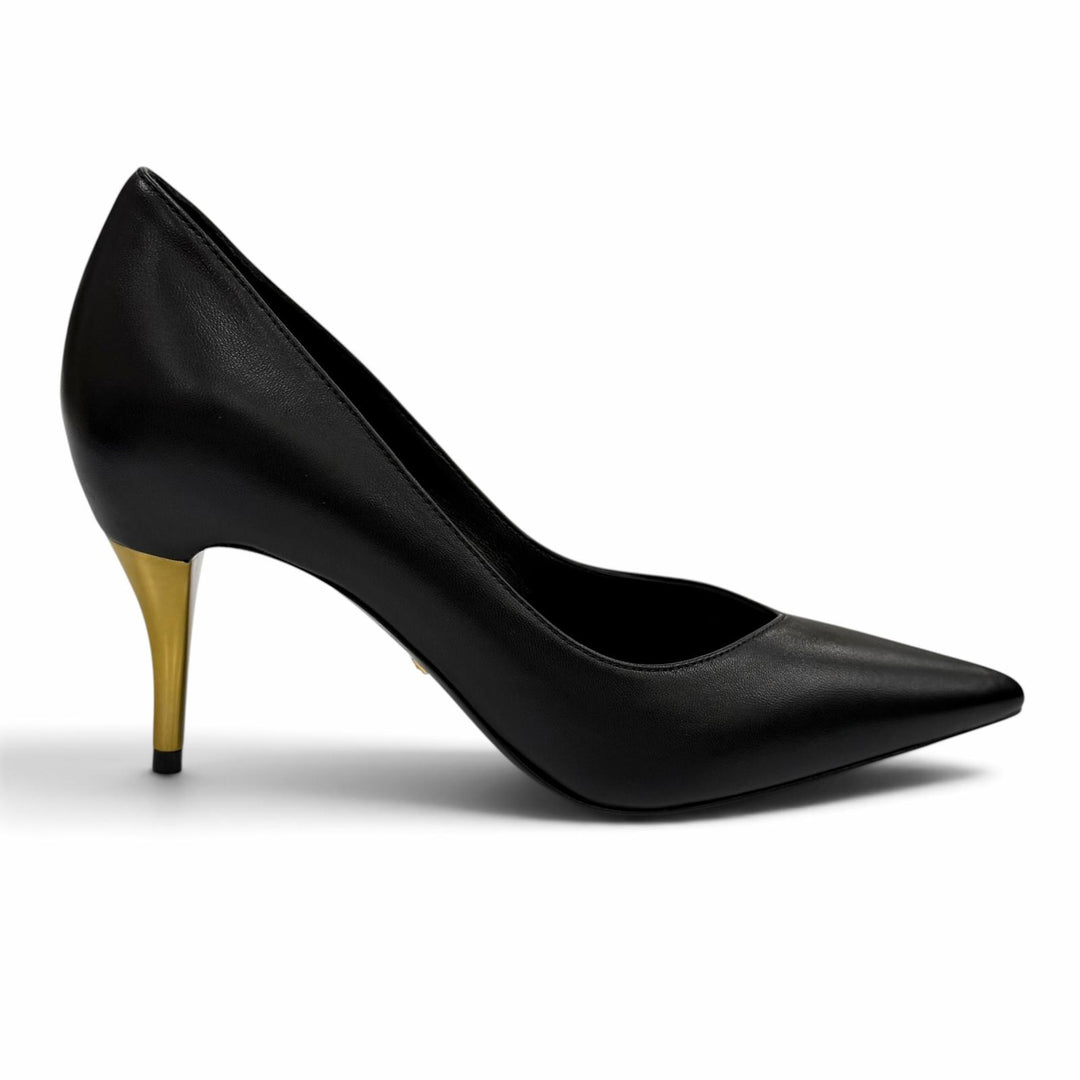 Pristine GUCCI pumps Pointed toe stiletto heel leather black leather 36 716687