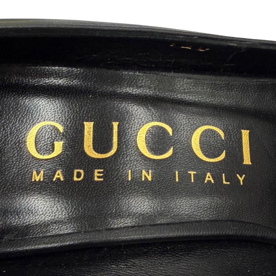 Pristine GUCCI pumps Pointed toe stiletto heel leather black leather 36 716687