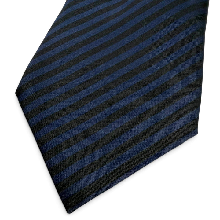 Great LOUIS VUITTON tie Cravat Damier Classic Stripe Tie Set of 2 black silk