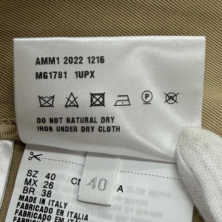 Great Miu Miu Pleated skirt West logo cut-off chinos beige cotton 40 MG1781