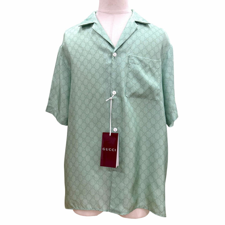 Pristine GUCCI YUKO HIGUCHI Short sleeve shirt GG pattern back print 48 864048