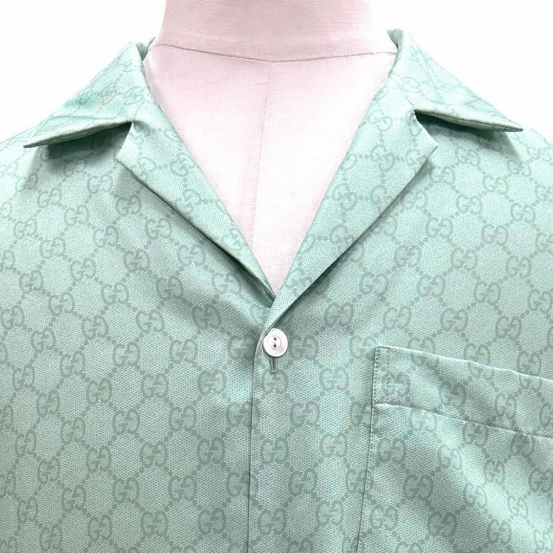 Pristine GUCCI YUKO HIGUCHI Short sleeve shirt GG pattern back print 48 864048