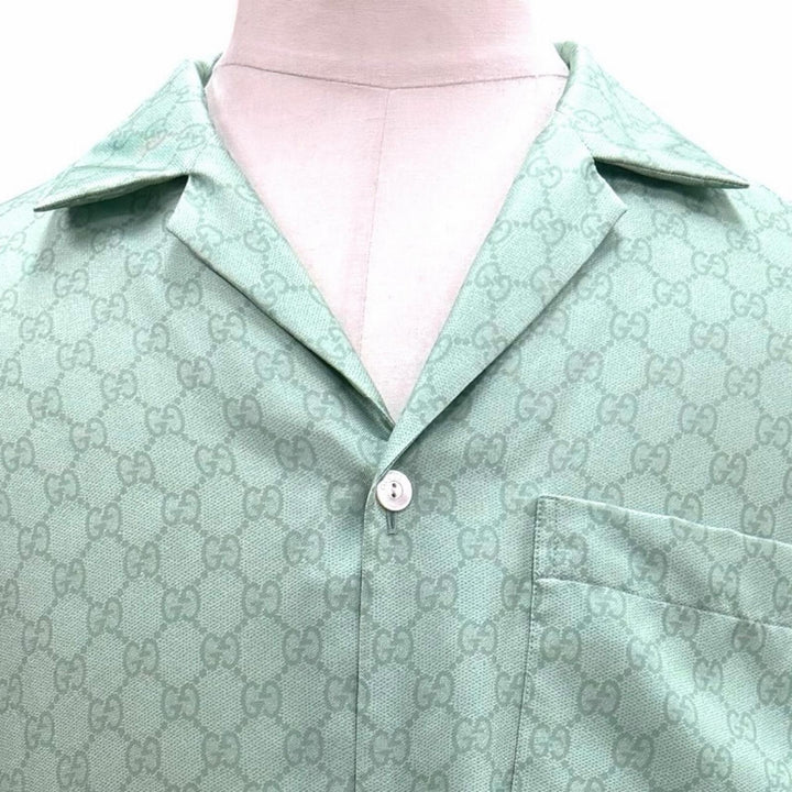 Pristine GUCCI YUKO HIGUCHI Short sleeve shirt GG pattern back print 48 864048
