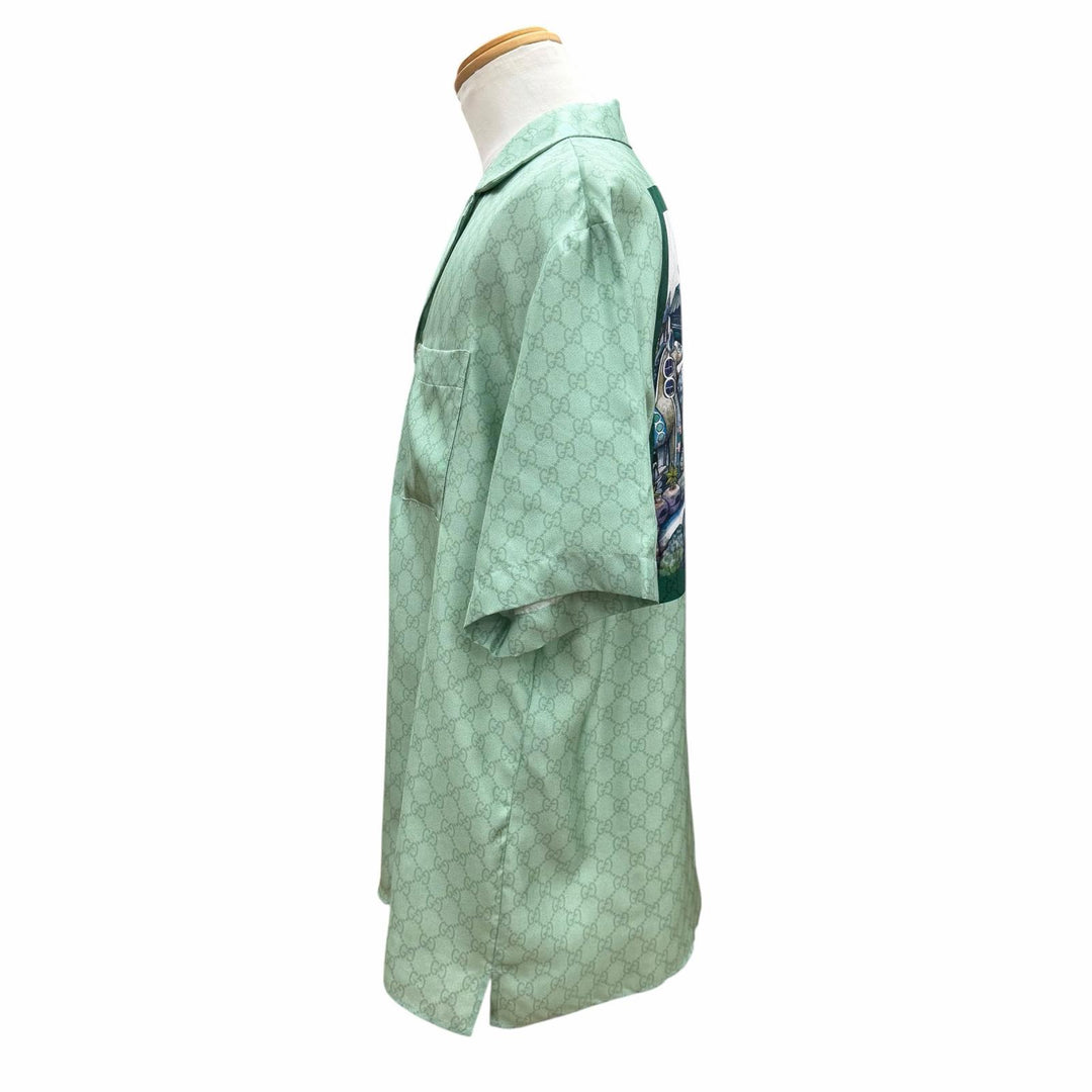 Pristine GUCCI YUKO HIGUCHI Short sleeve shirt GG pattern back print 48 864048