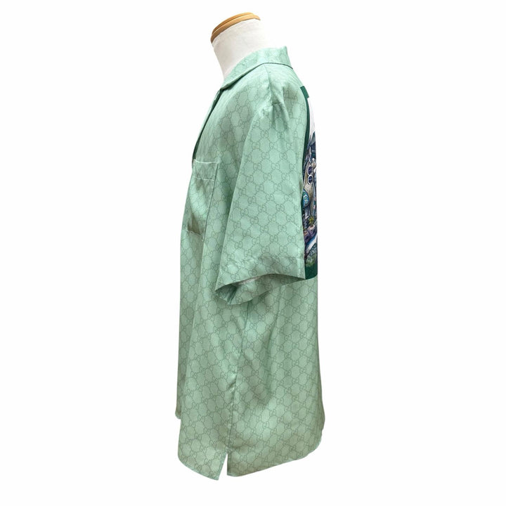 Pristine GUCCI YUKO HIGUCHI Short sleeve shirt GG pattern back print 48 864048