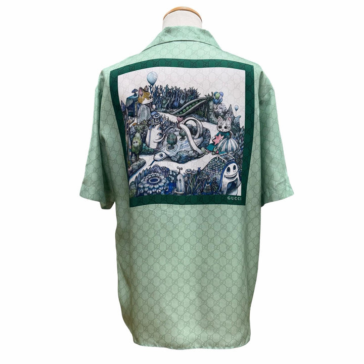Pristine GUCCI YUKO HIGUCHI Short sleeve shirt GG pattern back print 48 864048