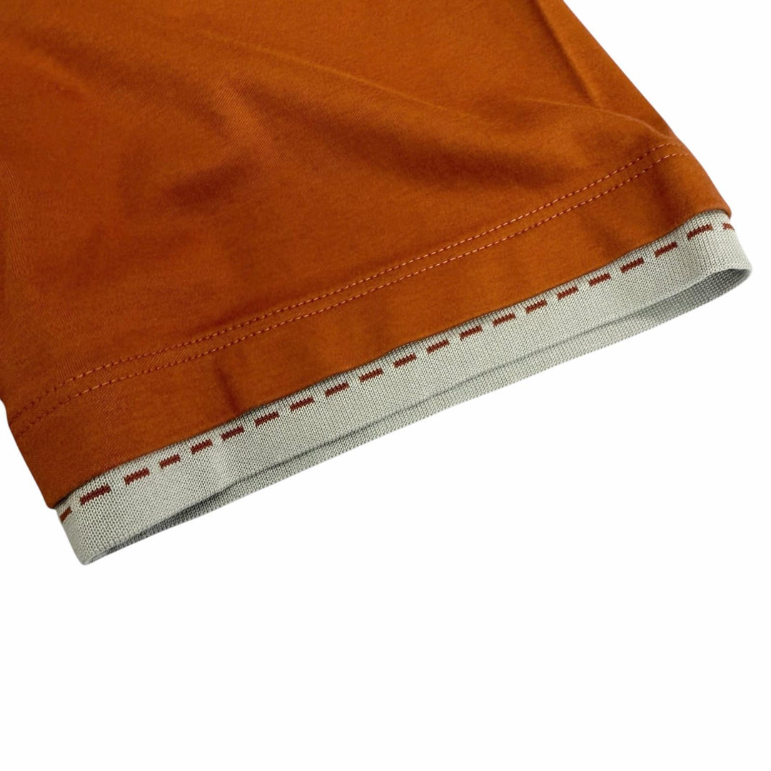 Excellent HERMES Short sleeve T-shirt Saddle stitch Brown cotton