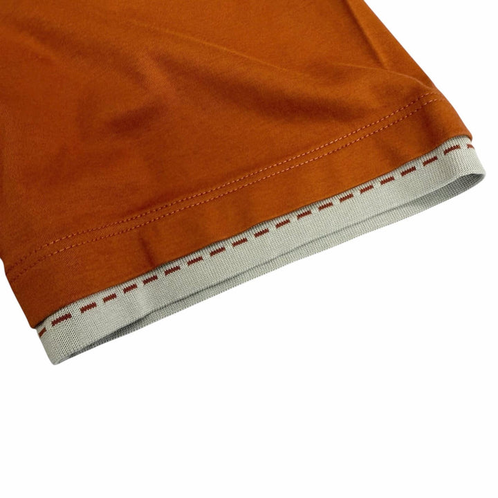 Excellent HERMES Short sleeve T-shirt Saddle stitch Brown cotton