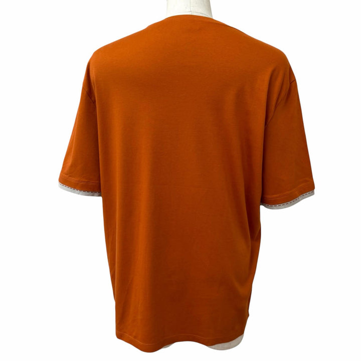 Excellent HERMES Short sleeve T-shirt Saddle stitch Brown cotton