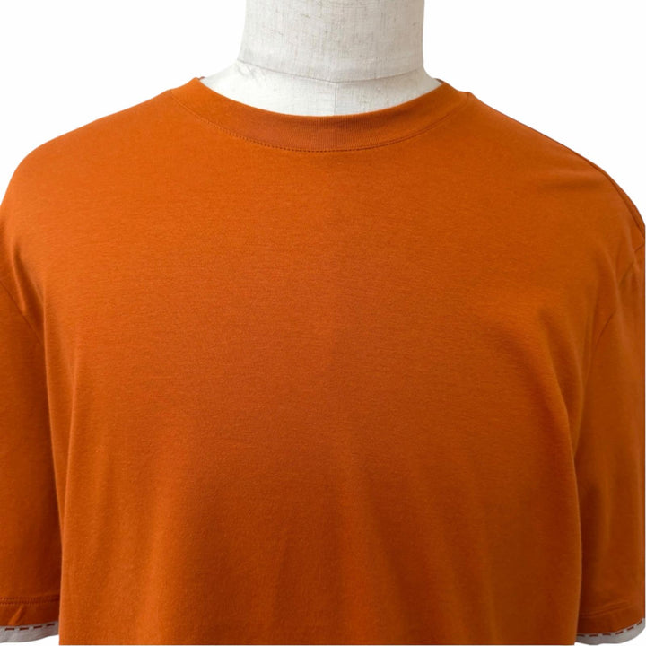 Excellent HERMES Short sleeve T-shirt Saddle stitch Brown cotton