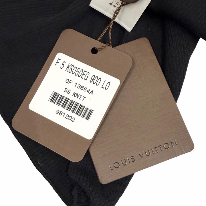 Pristine LOUIS VUITTON Short sleeve knit Tight ribbed knit crew neck wool L