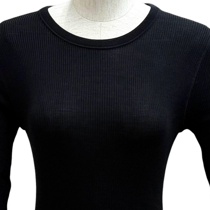 Pristine LOUIS VUITTON Short sleeve knit Tight ribbed knit crew neck wool L