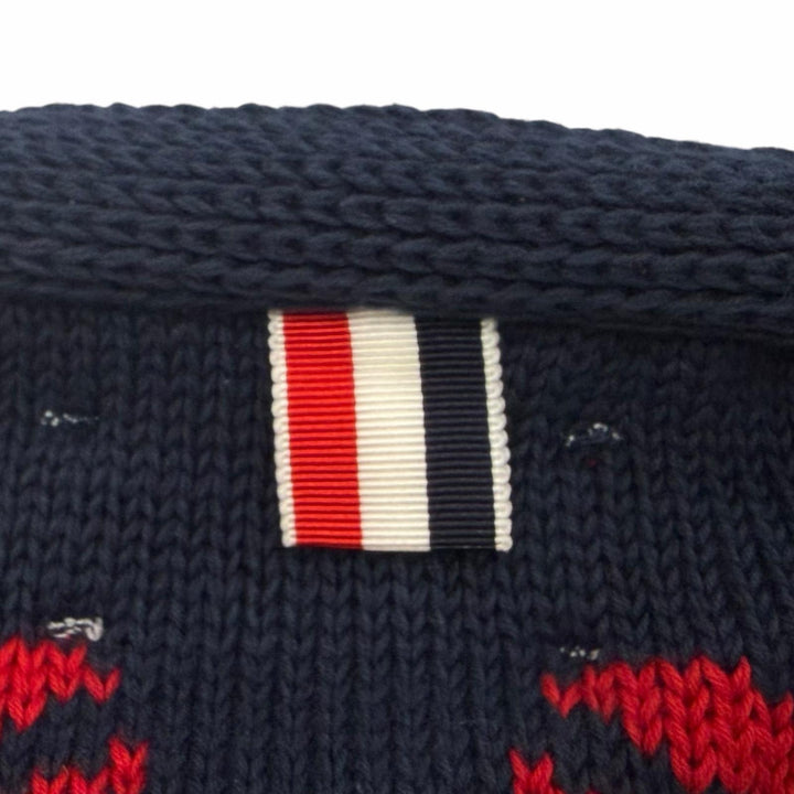 Great THOM BROWNE cardigan lobster Navy cotton mens 3 MKC001BKC139