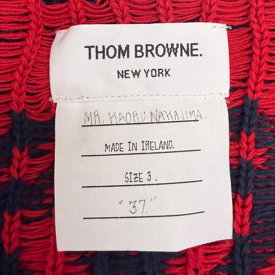 Great THOM BROWNE cardigan lobster Navy cotton mens 3 MKC001BKC139