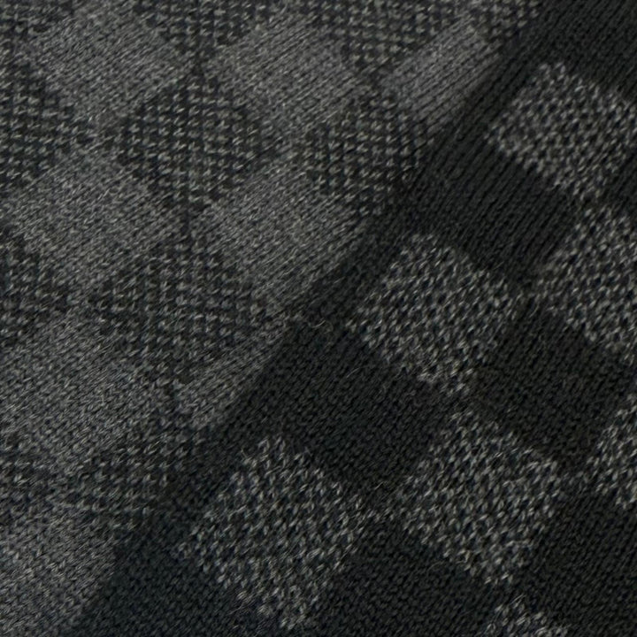 Great LOUIS VUITTON Scarf Escalp Petit Damier black wool mens 401910