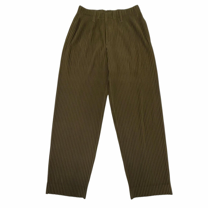 Excellent HOMME PLISSE ISSEY MIYAKE Pants TAILORED PLEATS khaki mens 2 HP61JF163