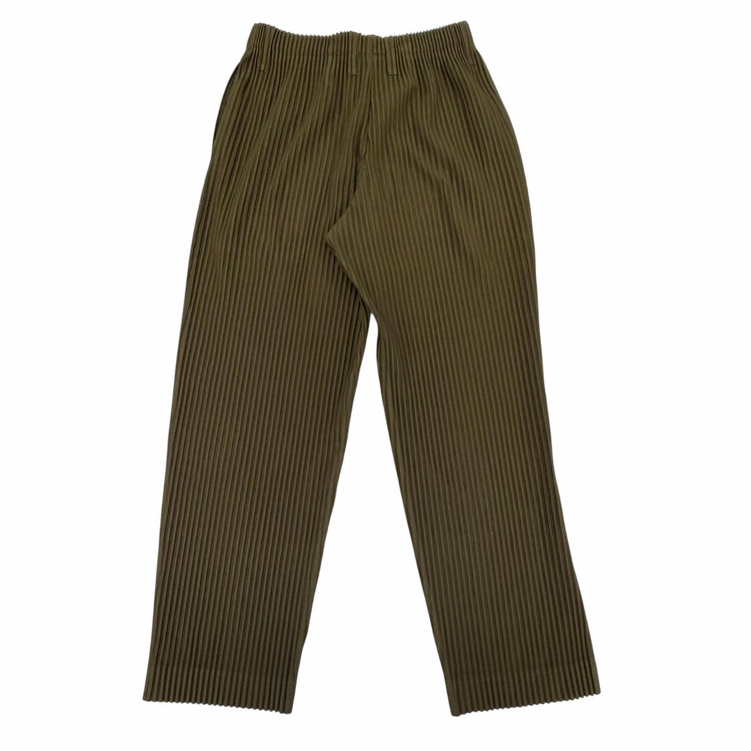 Excellent HOMME PLISSE ISSEY MIYAKE Pants TAILORED PLEATS khaki mens 2 HP61JF163