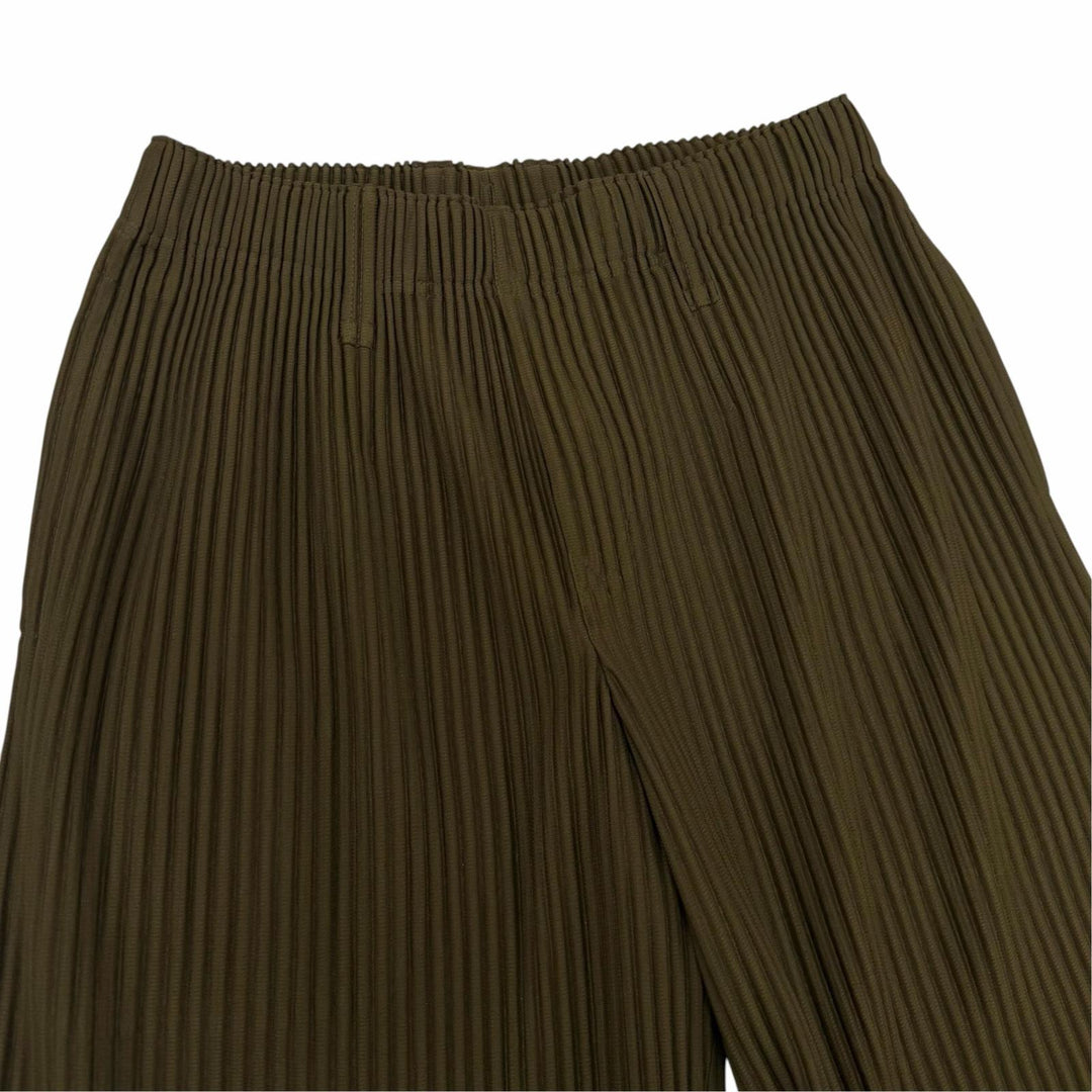 Excellent HOMME PLISSE ISSEY MIYAKE Pants TAILORED PLEATS khaki mens 2 HP61JF163