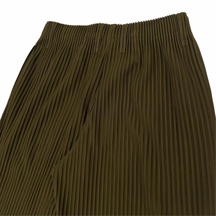 Excellent HOMME PLISSE ISSEY MIYAKE Pants TAILORED PLEATS khaki mens 2 HP61JF163
