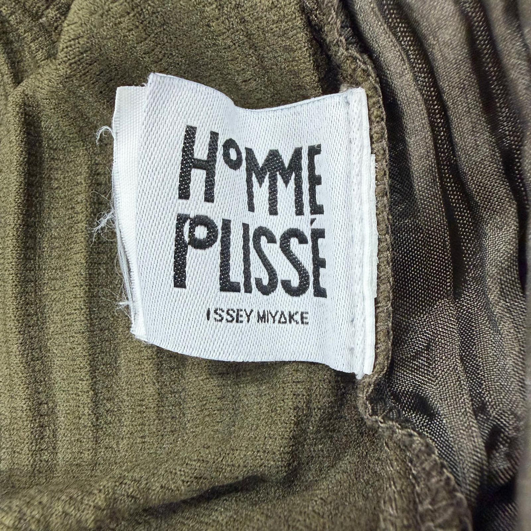 Excellent HOMME PLISSE ISSEY MIYAKE Pants TAILORED PLEATS khaki mens 2 HP61JF163