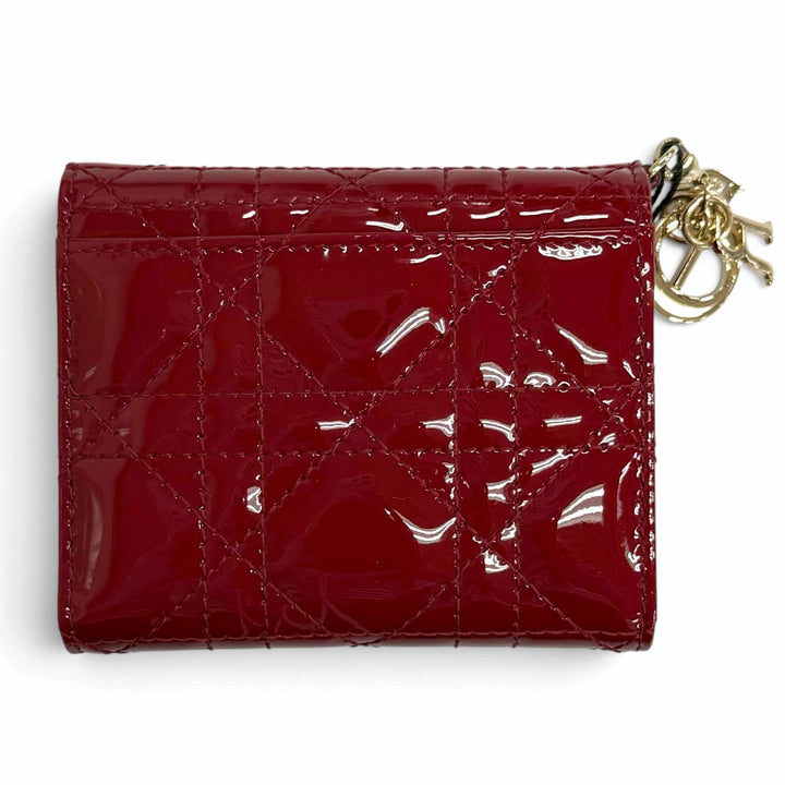 Pristine Christian Dior Lady Dior Lotus Wallet Cannage current product Red