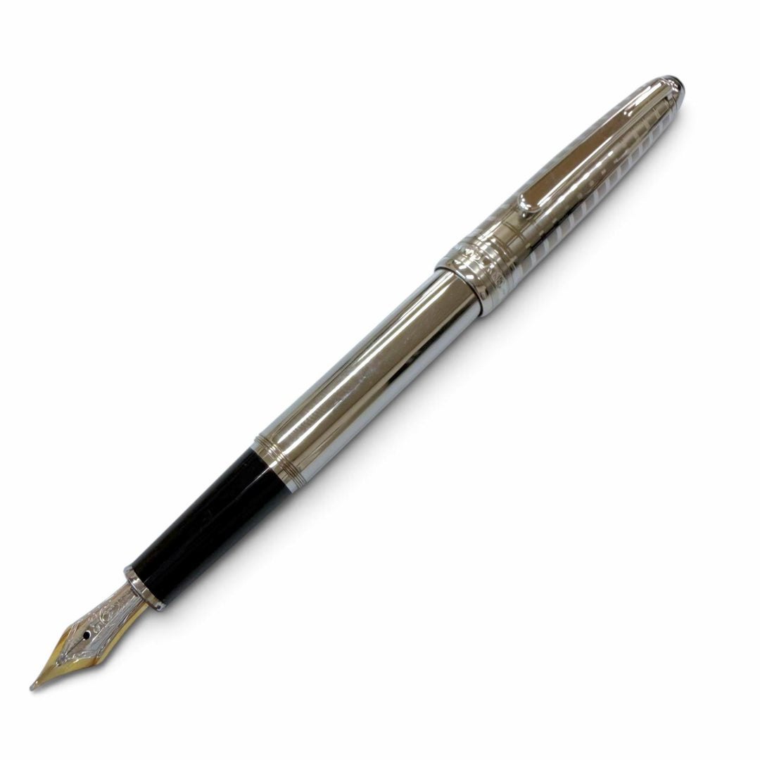 Very Good MONTBLANC fountain pen Meisterstück Solitaire Stainless Steel 2