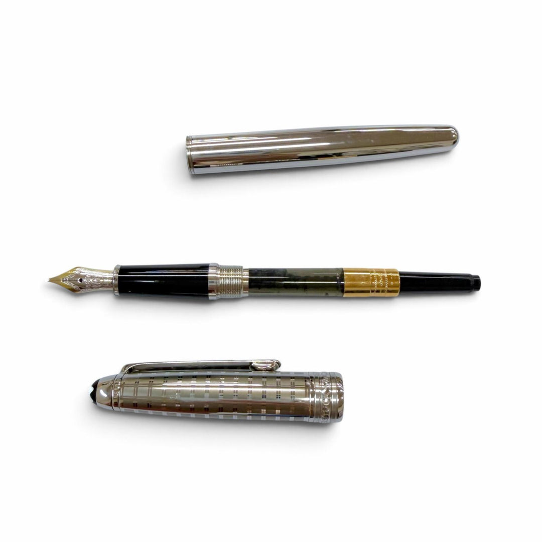 Very Good MONTBLANC fountain pen Meisterstück Solitaire Stainless Steel 2