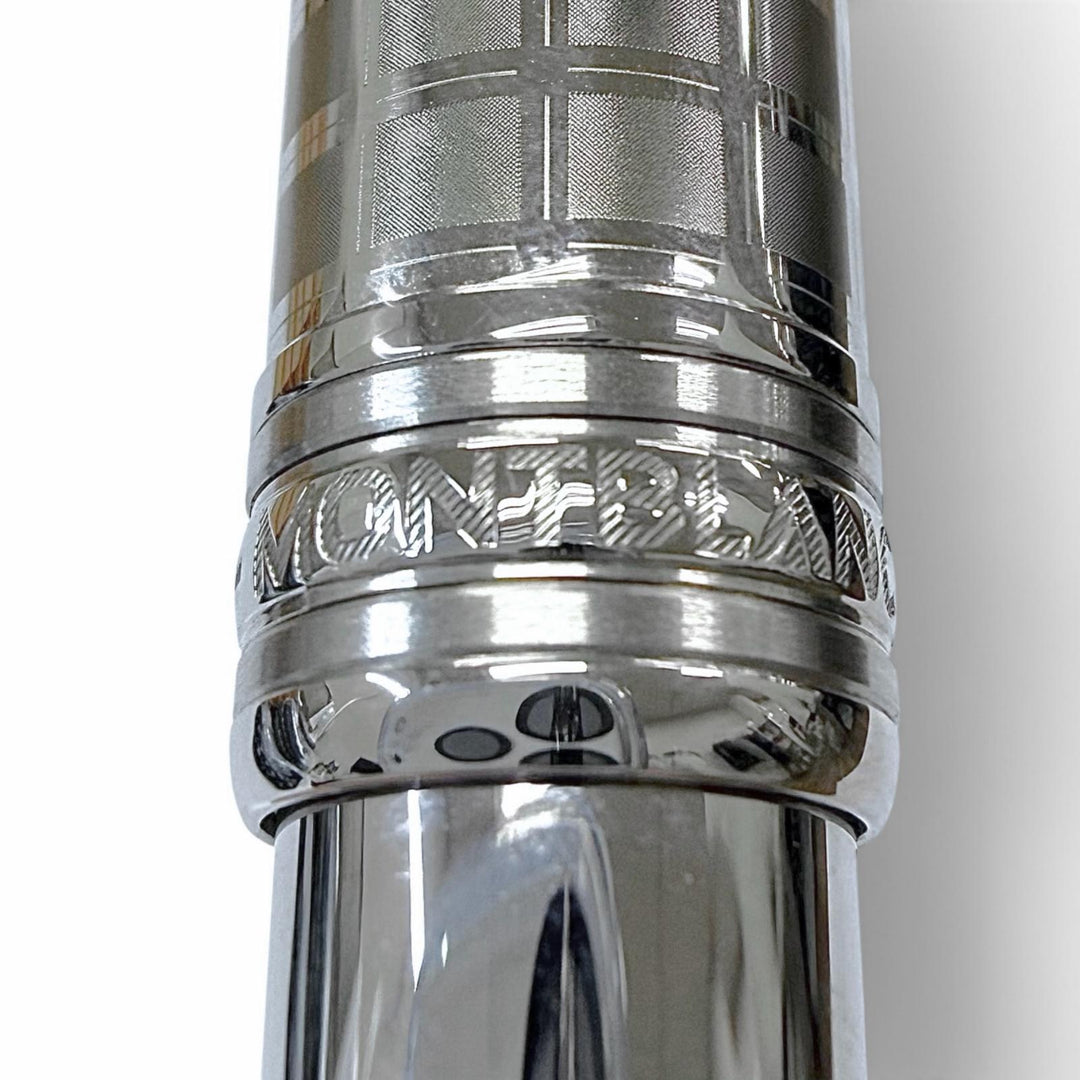 Very Good MONTBLANC fountain pen Meisterstück Solitaire Stainless Steel 2