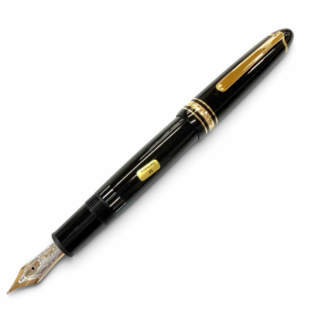 Excellent MONTBLANC fountain pen Meisterstückle Grand white star black 14K mens