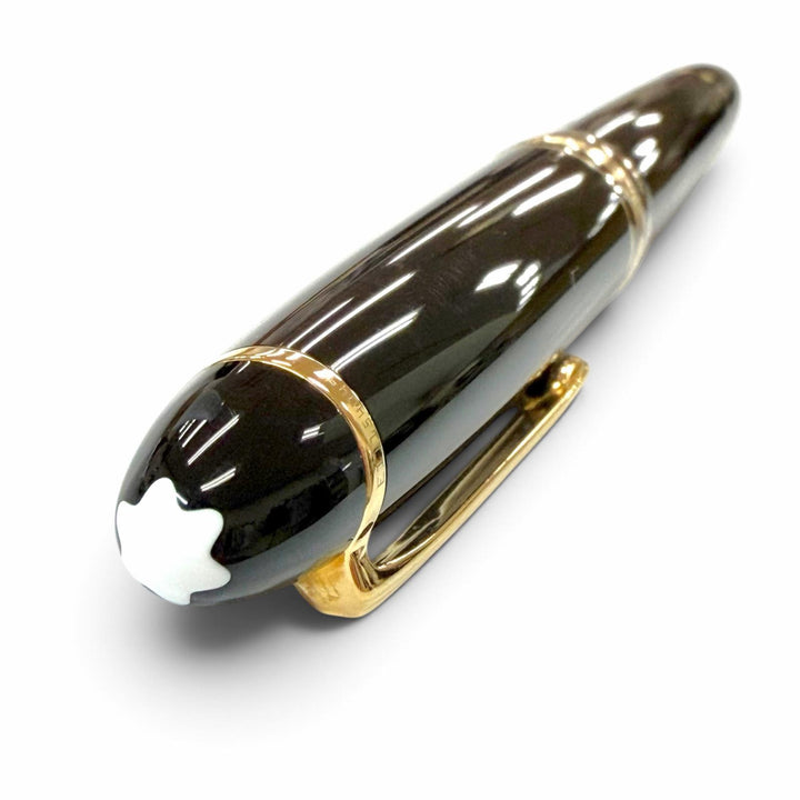 Excellent MONTBLANC fountain pen Meisterstückle Grand white star black 14K mens