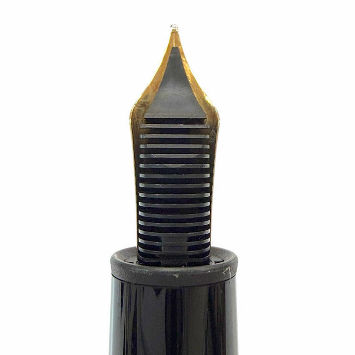 Excellent MONTBLANC fountain pen Meisterstückle Grand white star black 14K mens