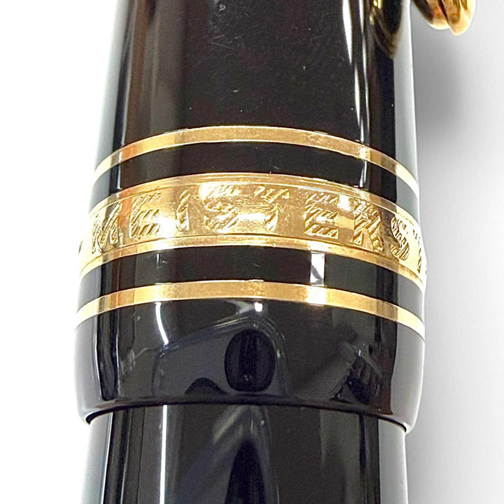 Excellent MONTBLANC fountain pen Meisterstückle Grand white star black 14K mens