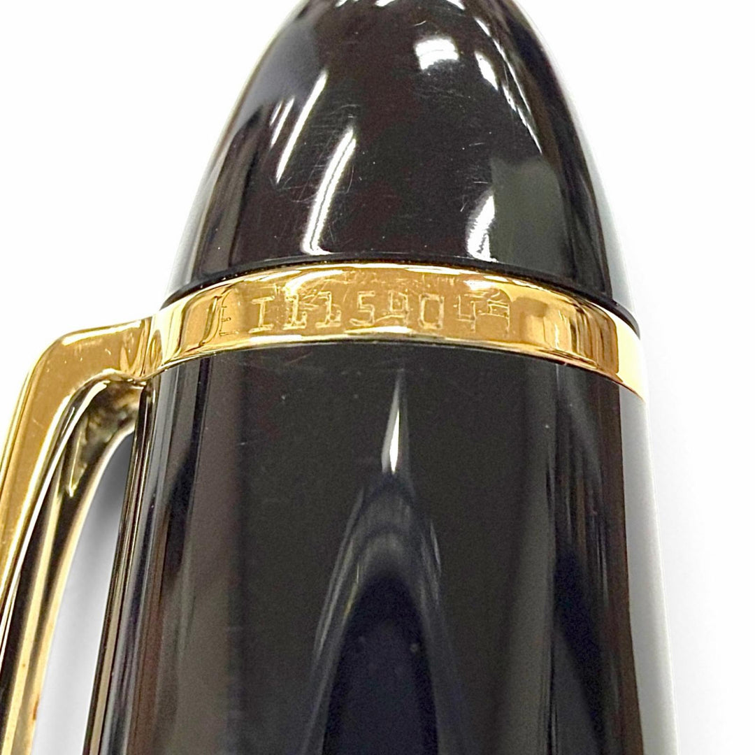 Excellent MONTBLANC fountain pen Meisterstückle Grand white star black 14K mens