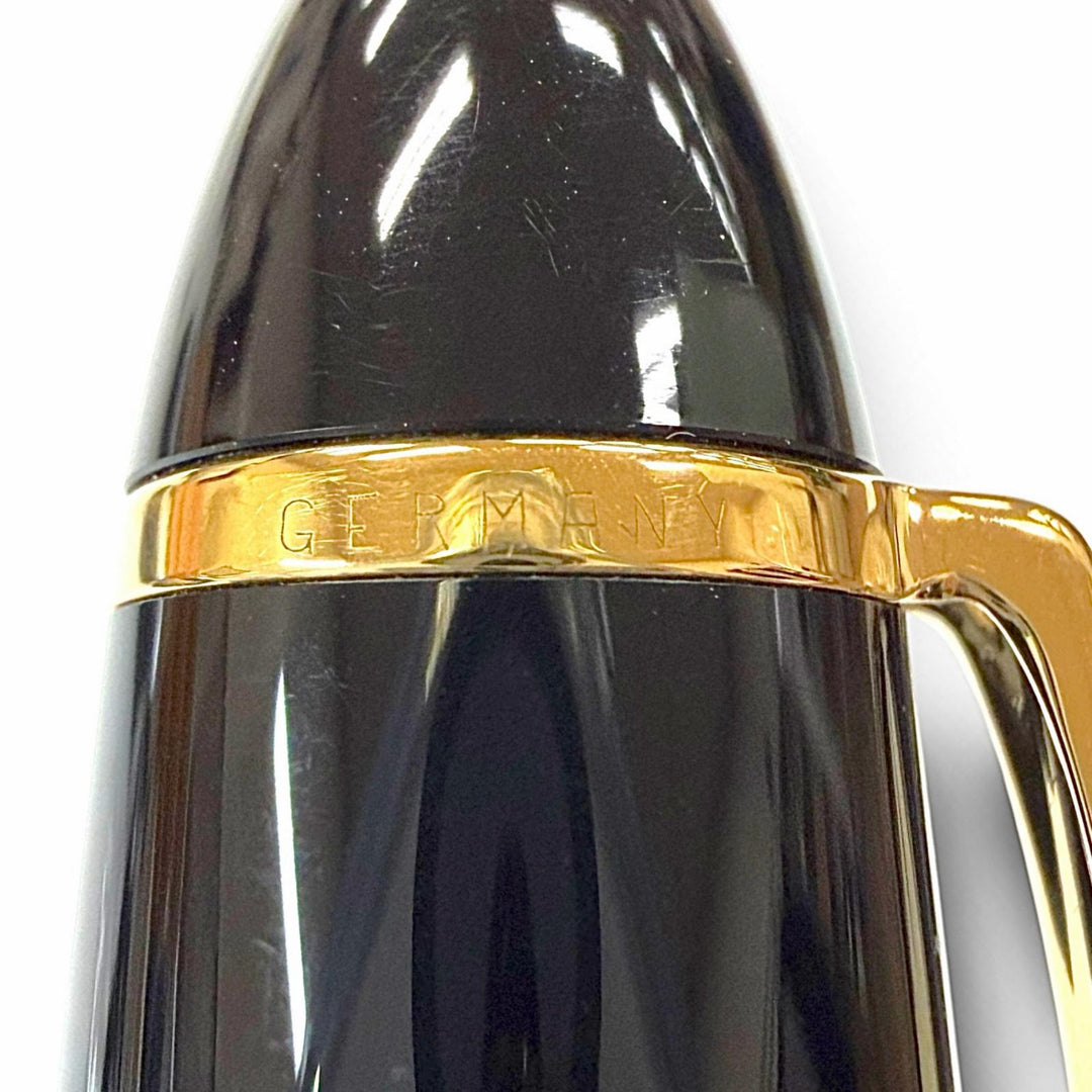 Excellent MONTBLANC fountain pen Meisterstückle Grand white star black 14K mens